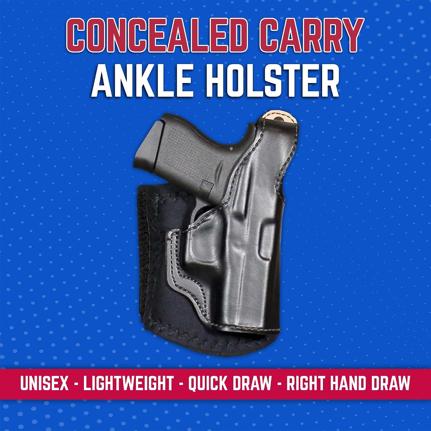 Desantis Die Hard Ankle Rig - Fits Glock 43 & More - Right Hand Draw, Black Gsupps Australia