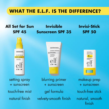 e.l.f. SKIN Suntouchable Invisi-Stick SPF 50, Clear Sunscreen For A Natural Finish, Made With Moisturizing Sunflower Seed Oil, Vegan & Cruelty-Free e.l.f.