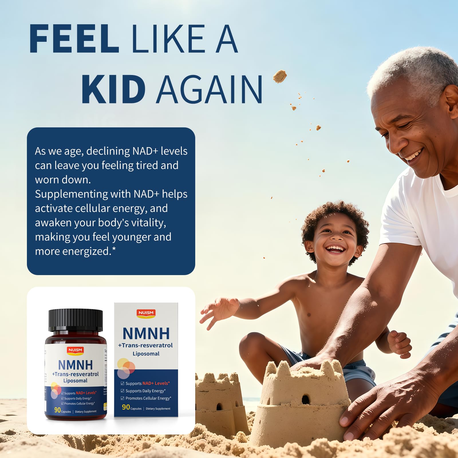 NUISM NMNH NAD+ Supplement, Liposomal 600mg NMN NAD+ and Resveratrol Complex for Cellular Energy, Healthy Aging & Metabolic Support, 90 Capsules NUISM buy australia supplements