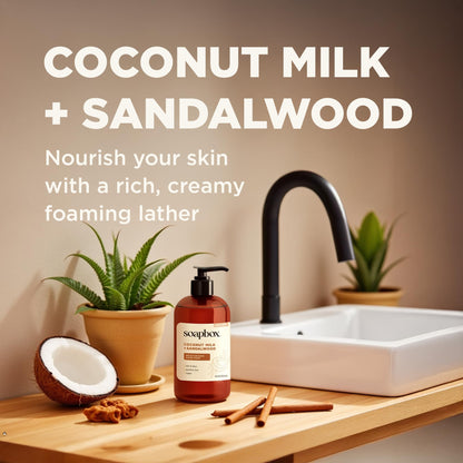Soapbox Coconut Milk & Sandalwood Liquid Hand Soap - Hand Wash - 3 Pack Soapbox
