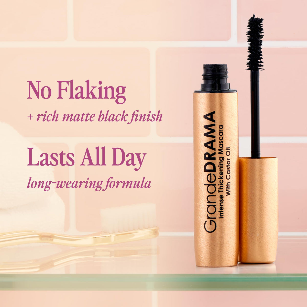 Grande Cosmetics GrandeDRAMA Intense Thickening Mascara, Black, 0.32 oz Grande Cosmetics