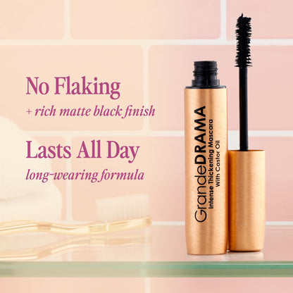Grande Cosmetics GrandeDRAMA Intense Thickening Mascara, Black, 0.32 oz Grande Cosmetics