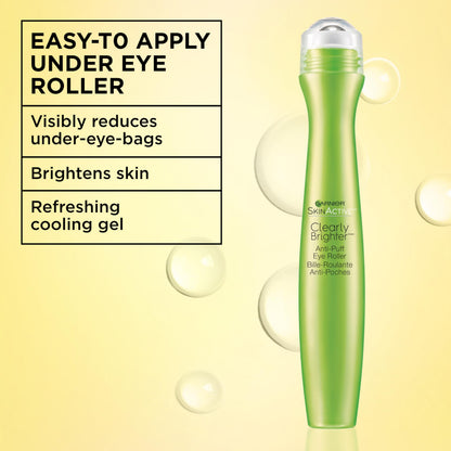 Garnier Clearly Brighter Anti-Puff Eye Roller, Dark Circles Under Eye Treatment with Caffeine and Vitamin C, 0.5 Fl Oz (15mL) Garnier