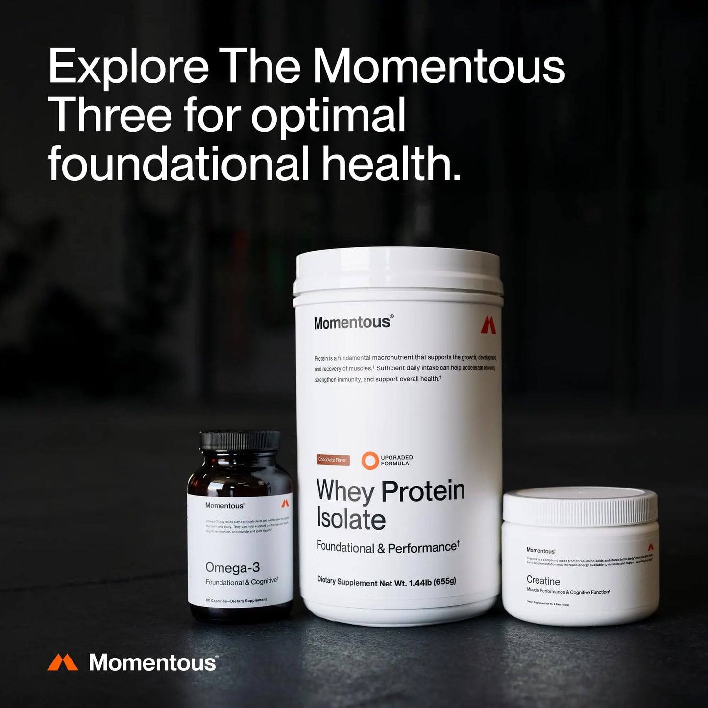 Momentous Creatine Monohydrate Powder - Creatine Powder - Supports Strength, Lean Muscle, & Recovery for Men & Women - NSF Certified for Sport - 5 g per Serving - 30 Servings Momentous