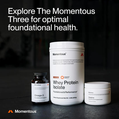Momentous Creatine Monohydrate Powder - Creatine Powder - Supports Strength, Lean Muscle, & Recovery for Men & Women - NSF Certified for Sport - 5 g per Serving - 30 Servings Momentous