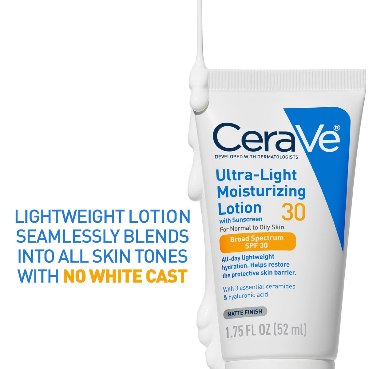 CeraVe Ultra-Light Moisturizing Lotion SPF 30, Sunscreen for Face, 1.7oz CeraVe