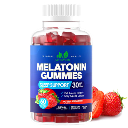 Melatonin 30mg Gummies for Adults (60 Servings) - Maximum Strength Sleep Support with 30mg of Melatonin Per Gummy - Gluten-Free, Sugar-Free, Non-GMO, 100% Vegetarian, Just Nutrients