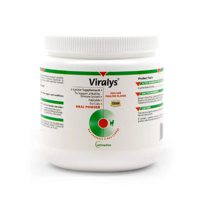 Vetoquinol Viralys Daily L-Lysine Powder for Cats and Kittens, Fish Flavored Lysine Supplement for Cats and Kittens to Support Immune Health Vetoquinol