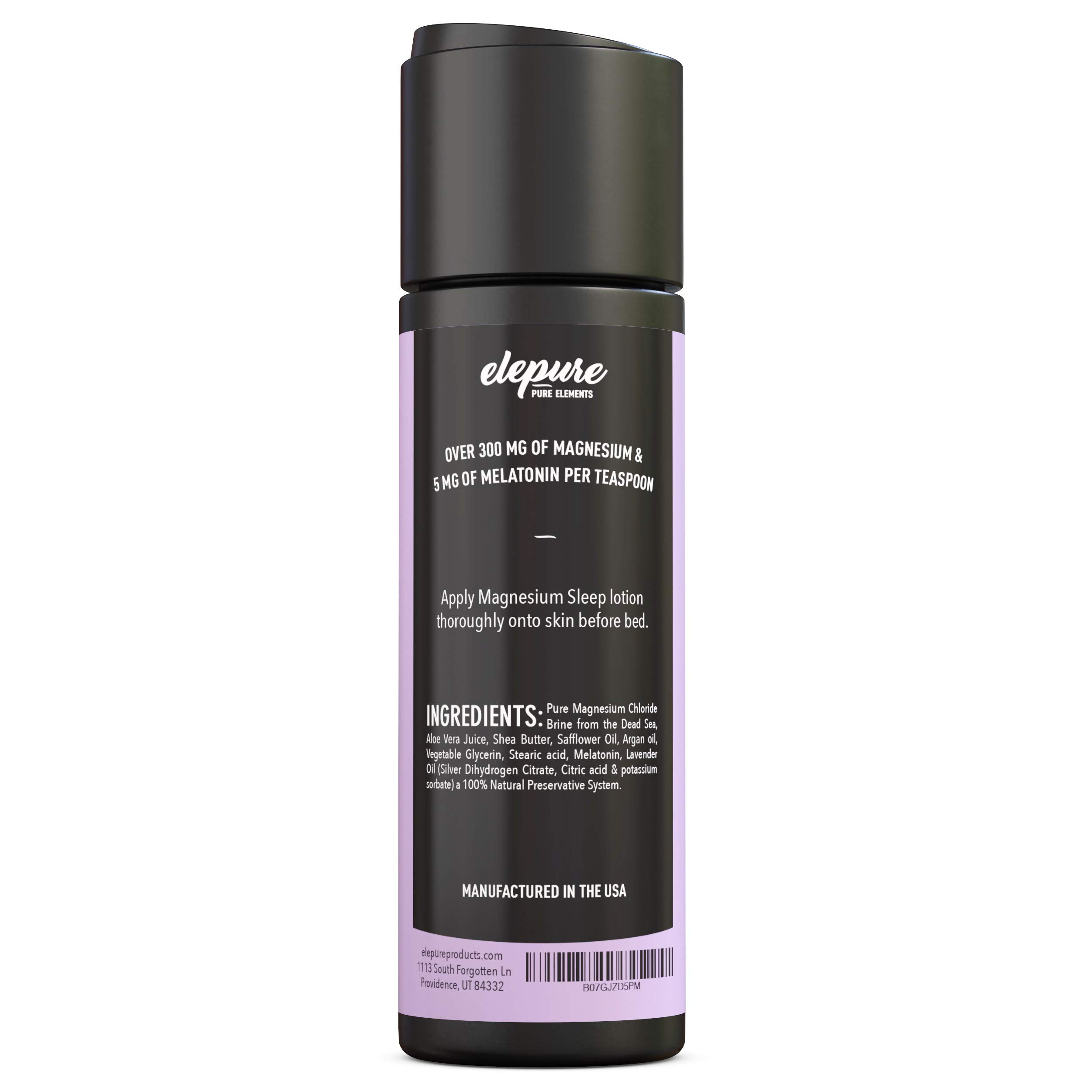 Elepure Pure Elements Magnesium Sleep Lotion with Lavender and Melatonin - Topical Application Night Cream- High Potency - Organic Materials - Large Size - Great Value - 8 fl. oz Elepure Pure Elements buy australia supplements