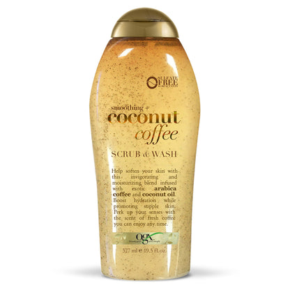 OGX Smoothing + Coconut Coffee Body Scrub, 19.5 fl oz OGX