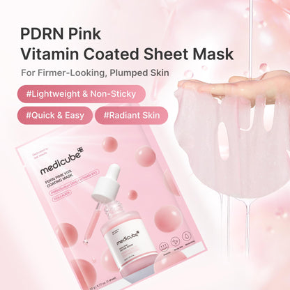 medicube Salmon DNA PDRN Pink Vitamin Coated Sheet Mask 10EA medicube