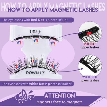 B&Q Magnetic Eyelashes with Applicator 2 Pair Natural Look Magnetic Lashes B&Qaugen