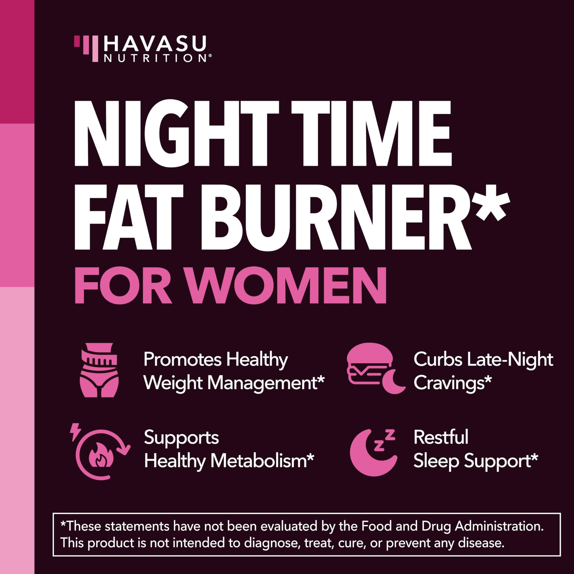 Night Time Fat Burner for Women, Belly Fat & Weight Loss Support, 60 Count | Appetite Suppressant and Overnight Metabolism Booster with Melatonin for Women, Vegan, Gluten Free, 60 Servings Gsupps Australia