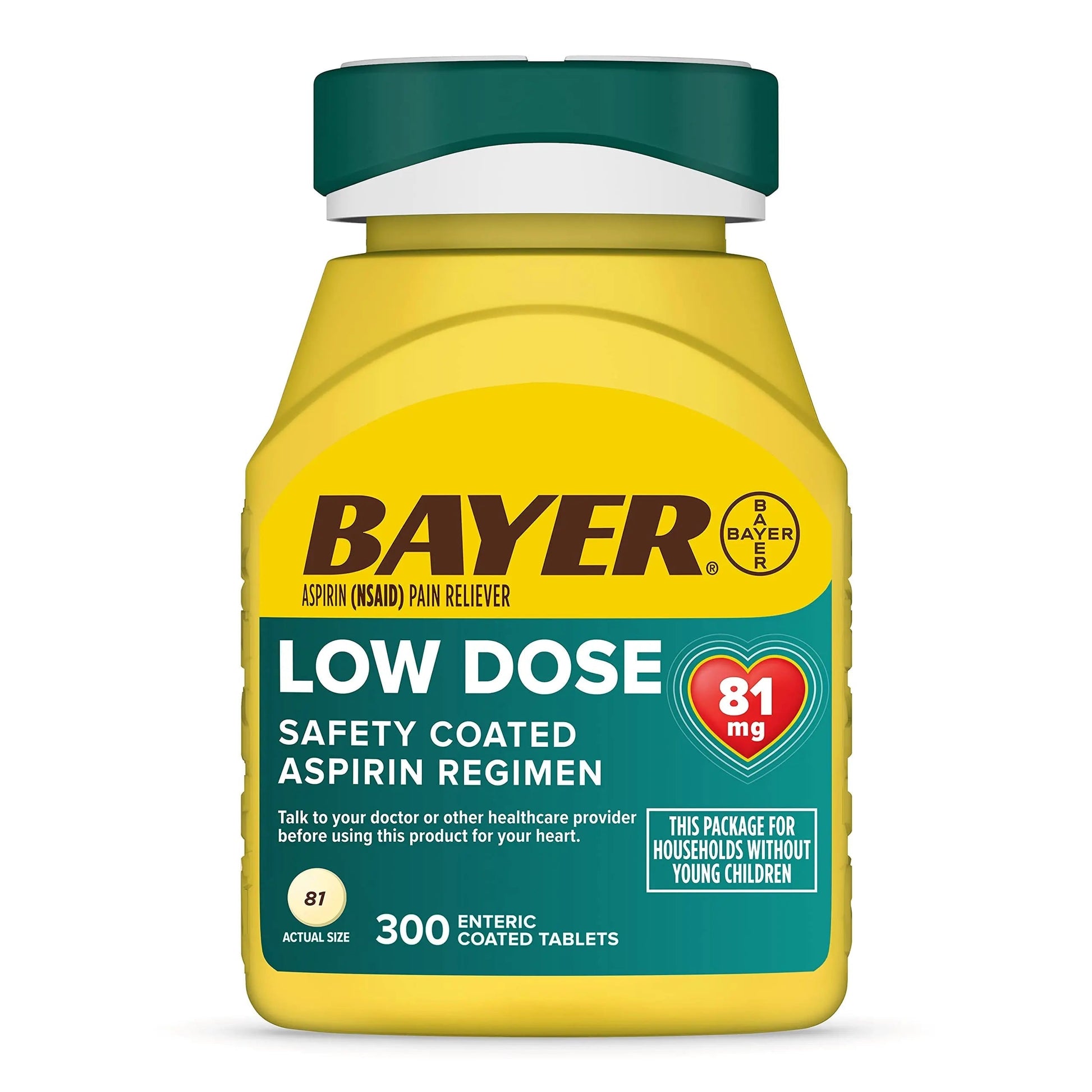 Bayer Aspirin Low Dose 81 mg, Enteric Coated Tablets, Doctor Recommended, Secondary Prevention of Cardiovascular Disease, 300 Safety Coated Tablets (Packaging may vary) Bayer buy australia supplements