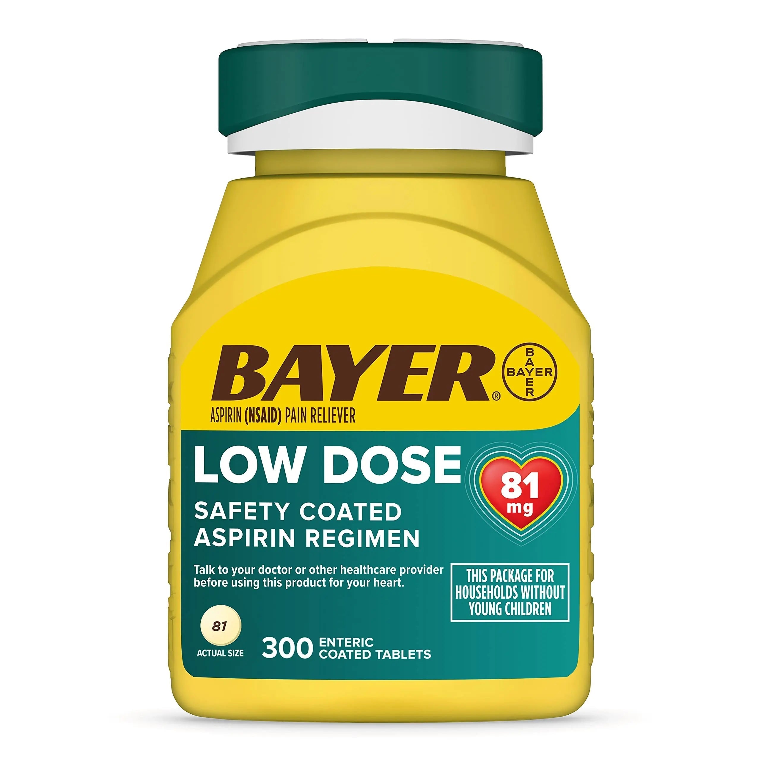 Bayer Aspirin Low Dose 81 mg, Enteric Coated Tablets, Doctor Recommended, Secondary Prevention of Cardiovascular Disease, 300 Safety Coated Tablets (Packaging may vary) Bayer buy australia supplements