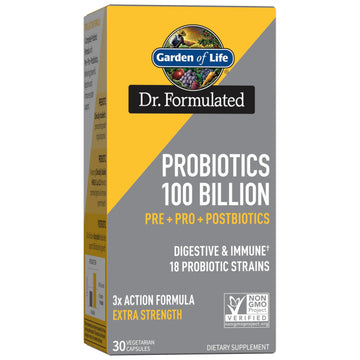 Garden of Life Dr Formulated Probiotics 100 Billion CFU Pre + Pro + Postbiotics - Extra Strength Digestive & Immune Support for Men and Women, Potato, Acacia, Postbiotic Metabolites, 30 Capsules Garden of Life buy australia supplements