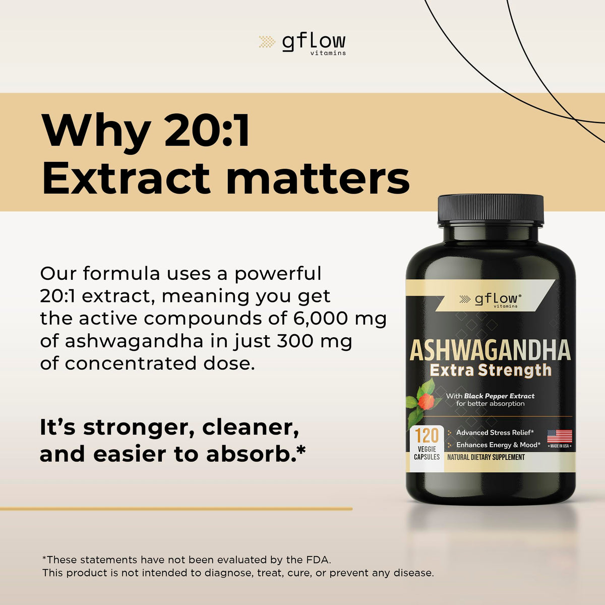 gflow vitamins Ashwagandha Supplements for Women and Men | Sleep, Mood and Energy Support | Extra Strength gflow vitamins