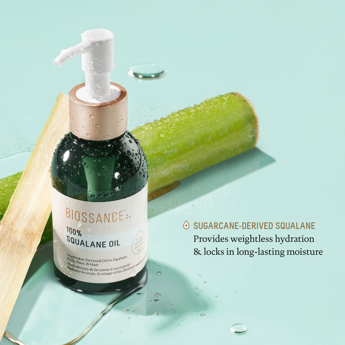 BIOSSANCE 100% Squalane Oil - Vegan Face & Body Oil Moisturizer - 3.3 oz BIOSSANCE