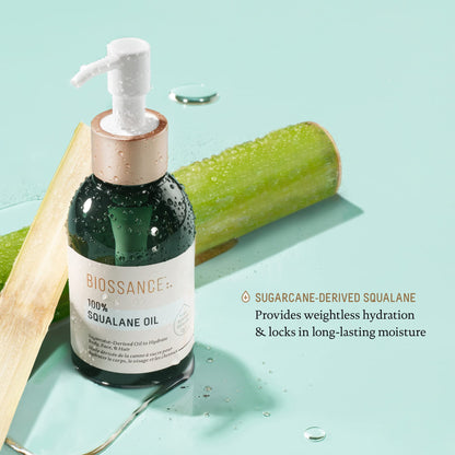 BIOSSANCE 100% Squalane Oil - Vegan Face & Body Oil Moisturizer - 3.3 oz BIOSSANCE
