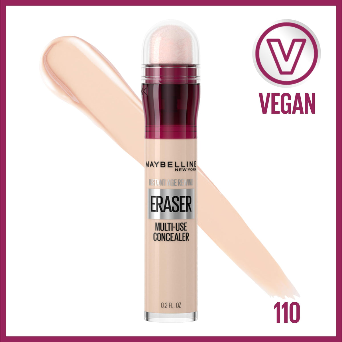 Maybelline Instant Age Rewind Eraser Dark Circles Treatment Multi-Use Concealer, 110, 1 Count (Packaging May Vary) MAYBELLINE