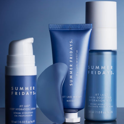 Summer Fridays Jet Lag™ Essentials - Mini Hydrating Skin Care Set With Jet Lag™ Mask, Eye Patches, Deep Hydration Face Serum & Hydration Mist - Travel Size Skincare Kit & Gift Set (4 Count) Summer Fridays