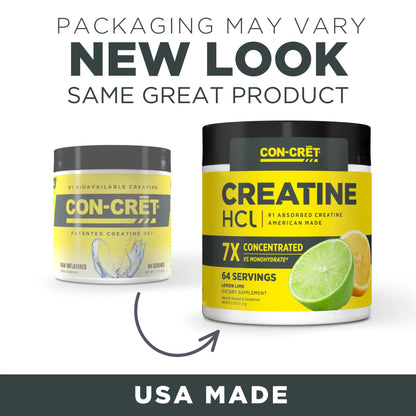 CON-CRET Creatine HCl Powder | Muscle, Cognitive, Cellular Energy Support | No Bloating or Cramps | USA Made & NSF Certified CON-CRET