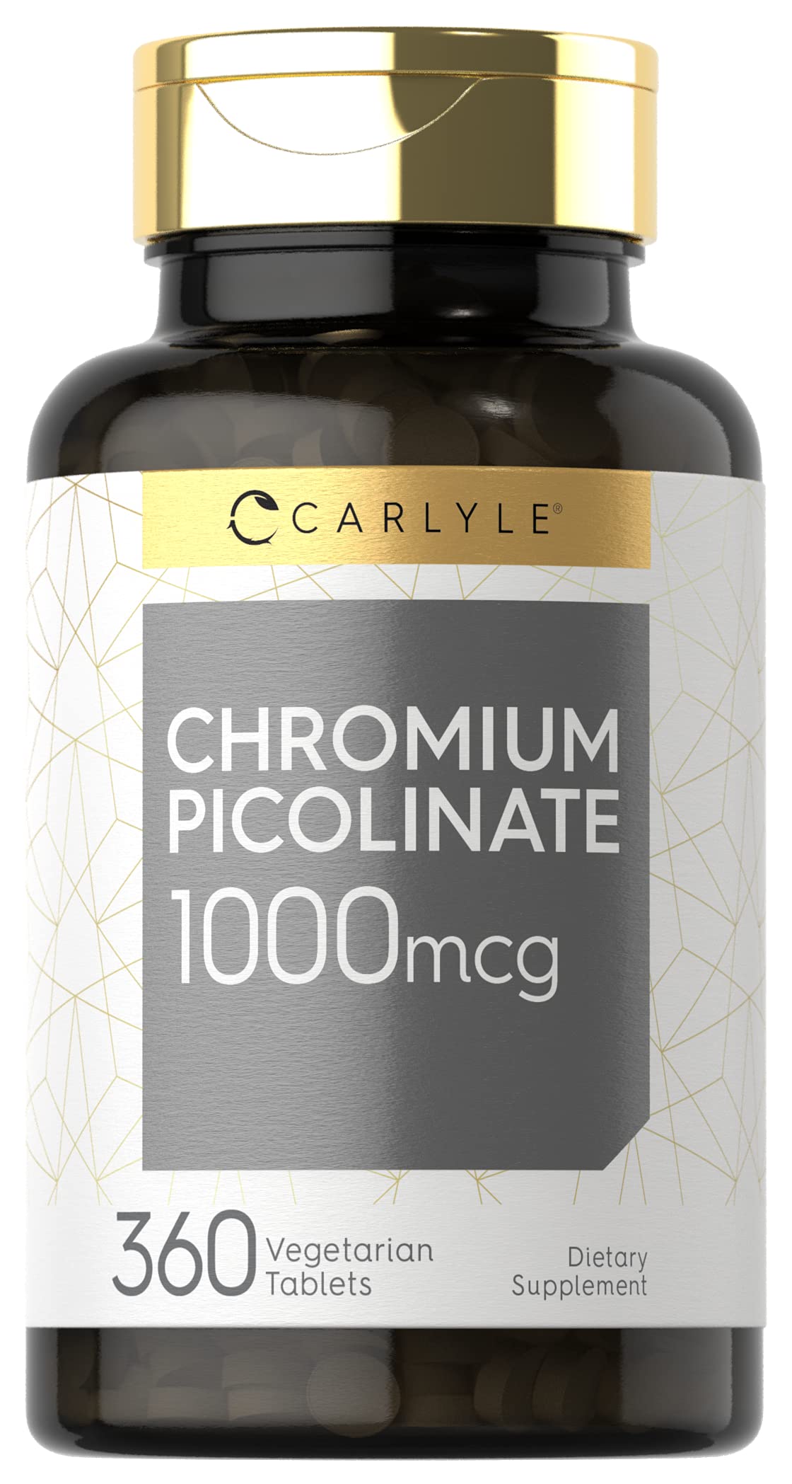 Carlyle Ultra Chromium Picolinate 1000mcg | 360 Tablets | Vegetarian, Non-GMO, Gluten Free Carlyle