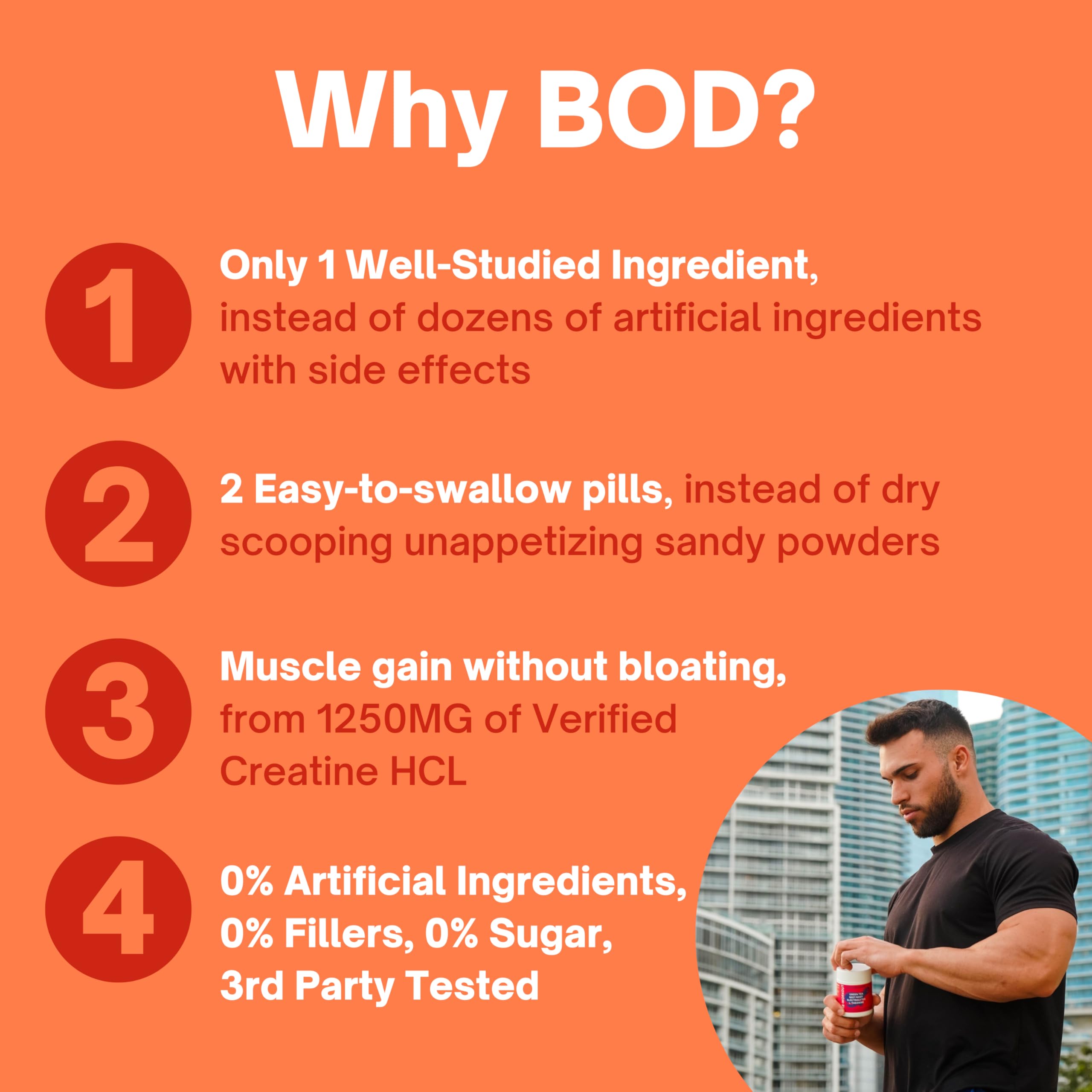 Bod Creatine HCL Capsules – 150 Pills | Creatine Hydrochloride Supplement for Men & Women | Easy-to-Swallow Alternative to Monohydrate Powder, Unflavored & Keto-Friendly Bod buy australia supplements