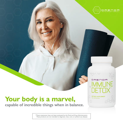 Orenda Immune + Detox - Specialized Formula with Calcium d-Glucarate, Beta 1,3 Glucans & IMMUSE® for Wellness and Balance - 120 Capsules Orenda International