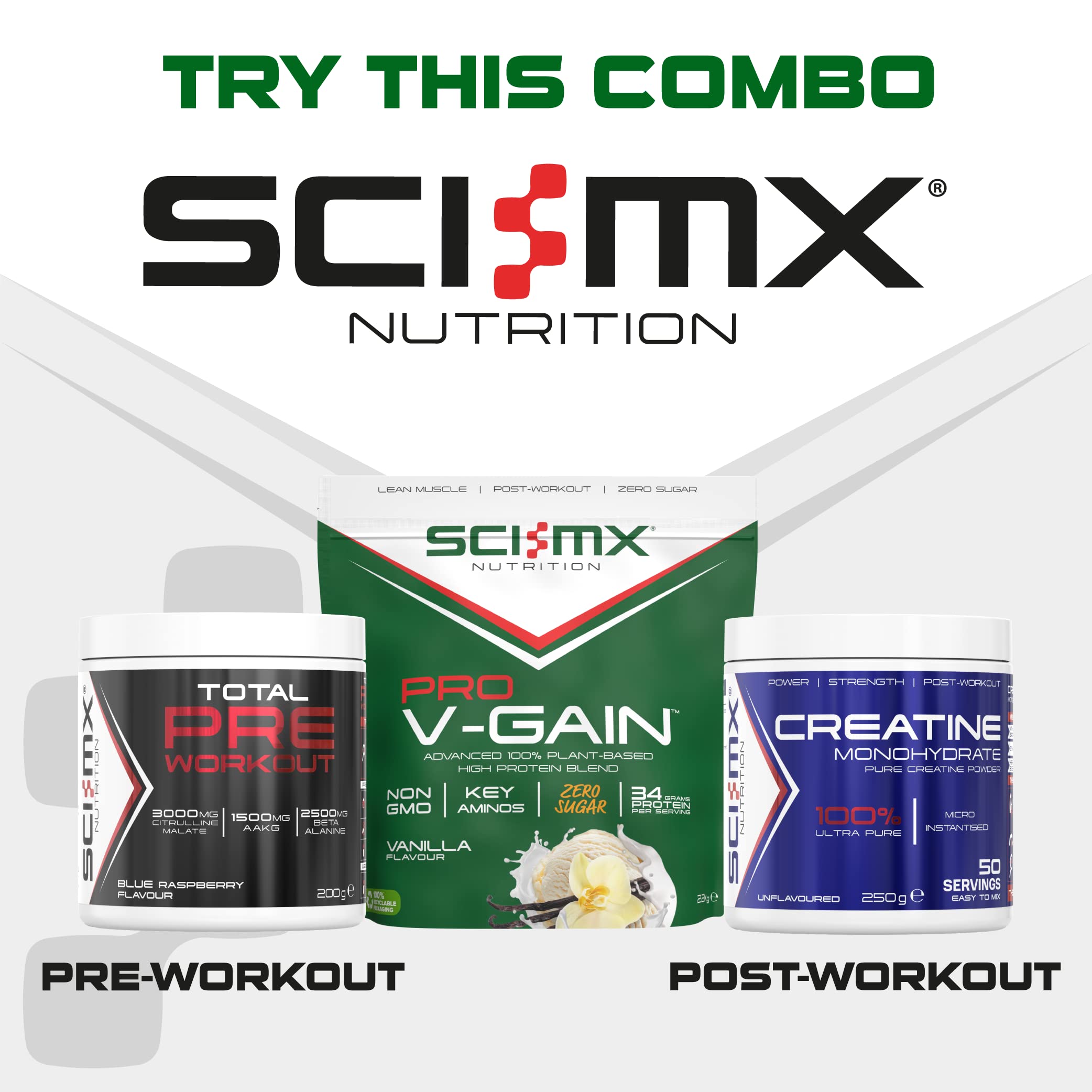 SCI-MX Pro-V Gain - 100% Vegan Vanilla Flavour Soy Protein Powder Isolate + B12 + Magnesium SCI-MX buy australia supplements