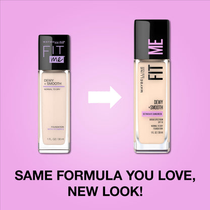 Maybelline Fit Me Dewy + Smooth Liquid Foundation Makeup, Classic Ivory, 1 Count (Packaging May Vary) MAYBELLINE