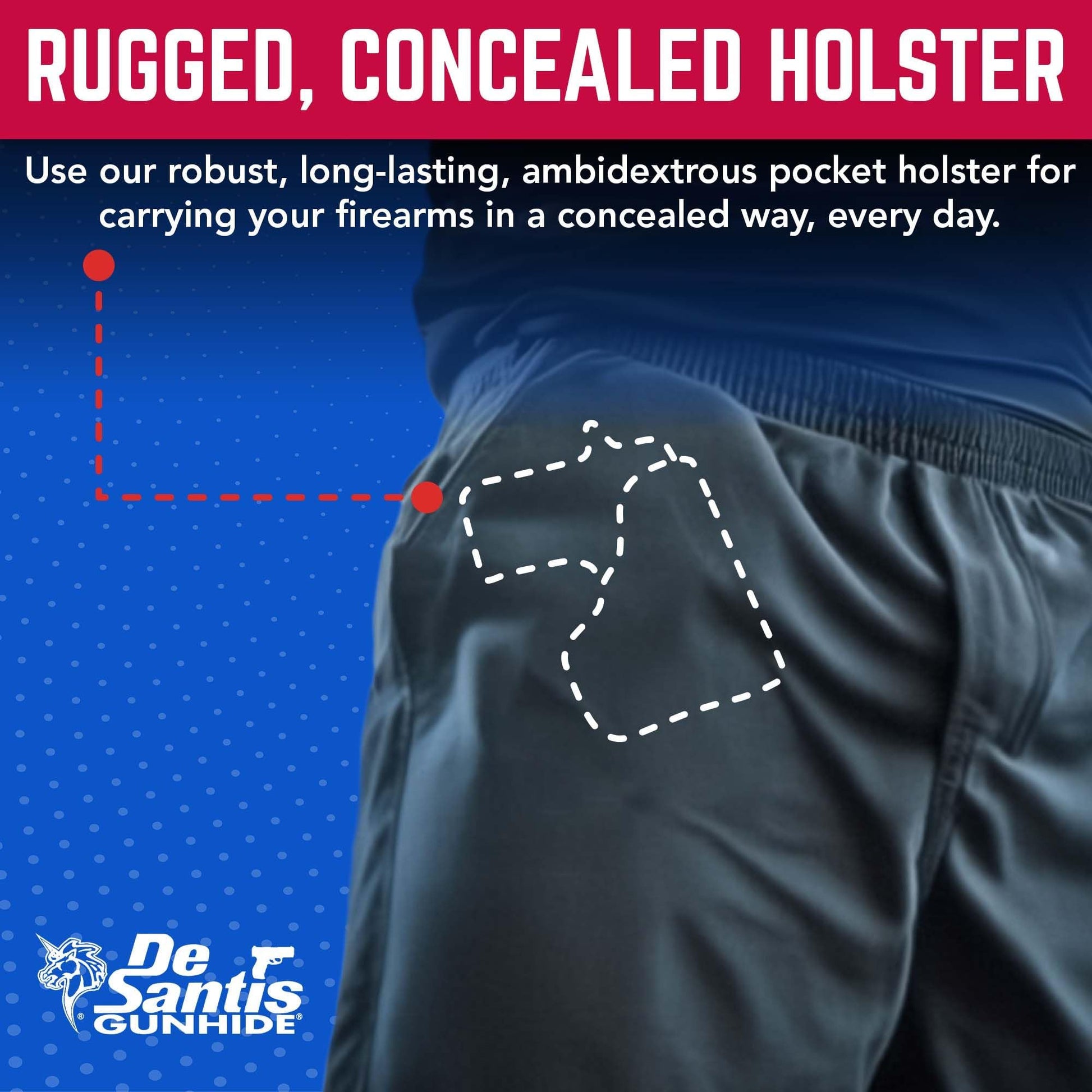 DeSantis Nemesis - Gun Pocket Holsters for Concealed Carry, Concealed Pocket Holster for Pistols, Revolvers, Soft, Designed for Comfort & Discreet Carry, Ambidextrous Gsupps Australia