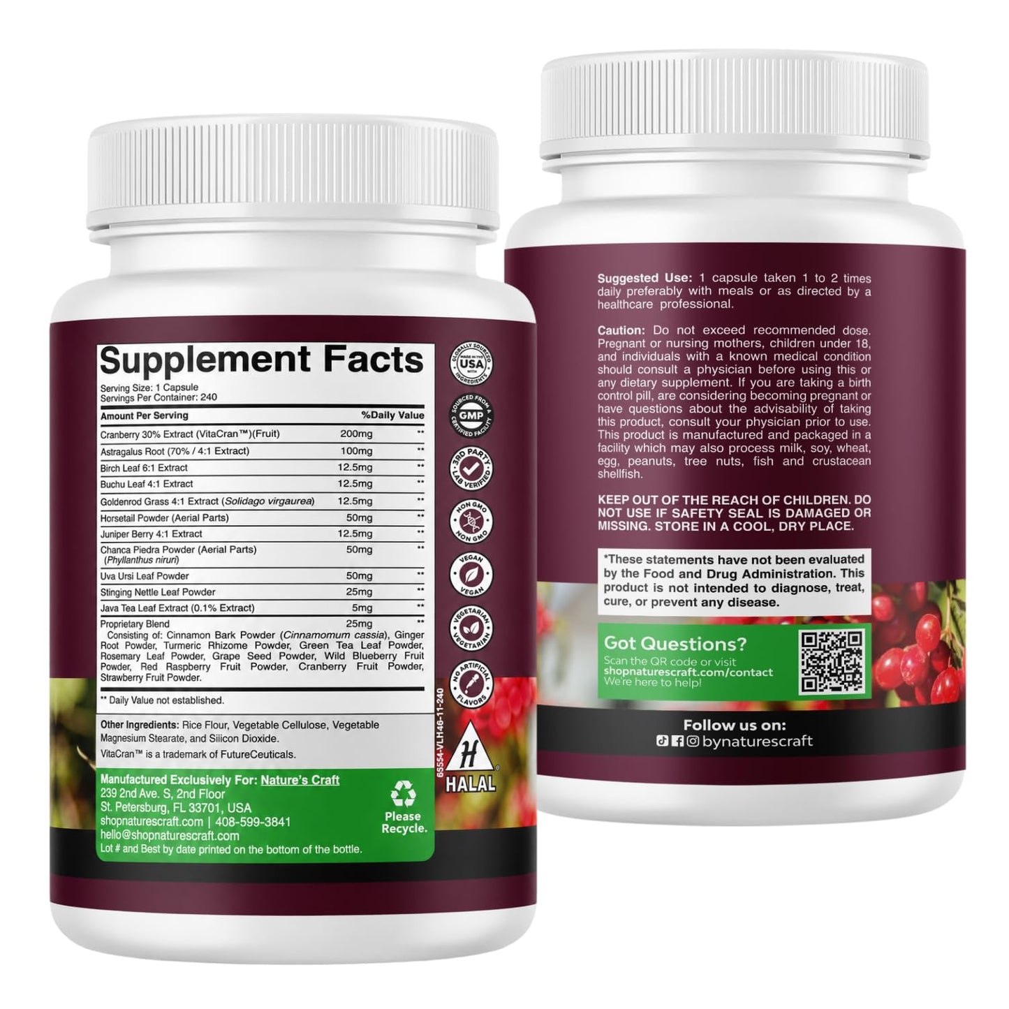 Advanced Kidney Cleanse Support - Cranberry Supplement - 60 Capsules | Kidney Support Supplement with Uva Ursi, Stinging Nettle Leaf & Astragalus - Urinary Tract Support - Vegan - 60 Servings Gsupps Australia