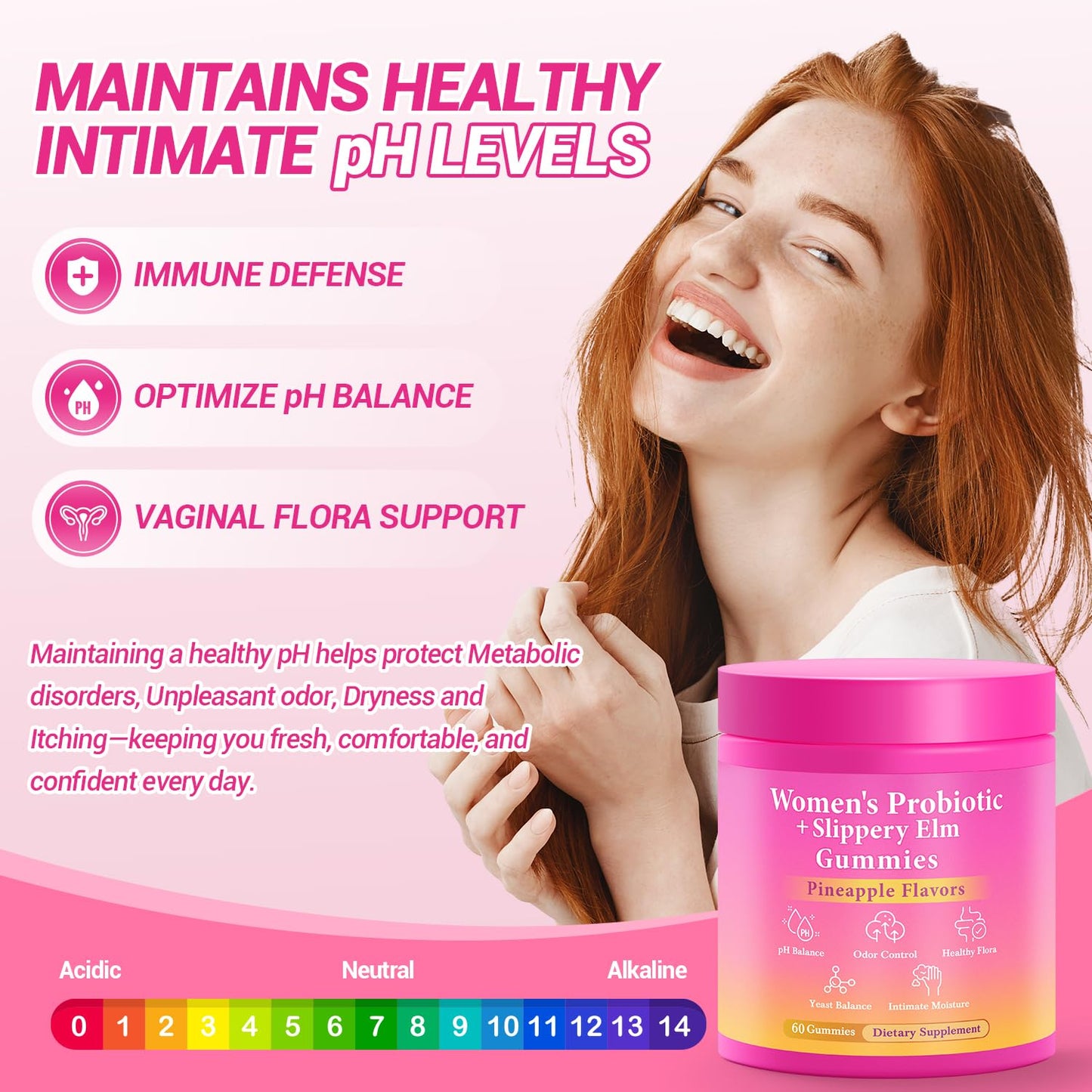 BURMINY Her Juicy Feminine Probiotics Gummies, Premium Feminine Balance Probiotics with Slippery Elm for Women's pH Balance and Freshness – Support Daily Wellness BURMINY