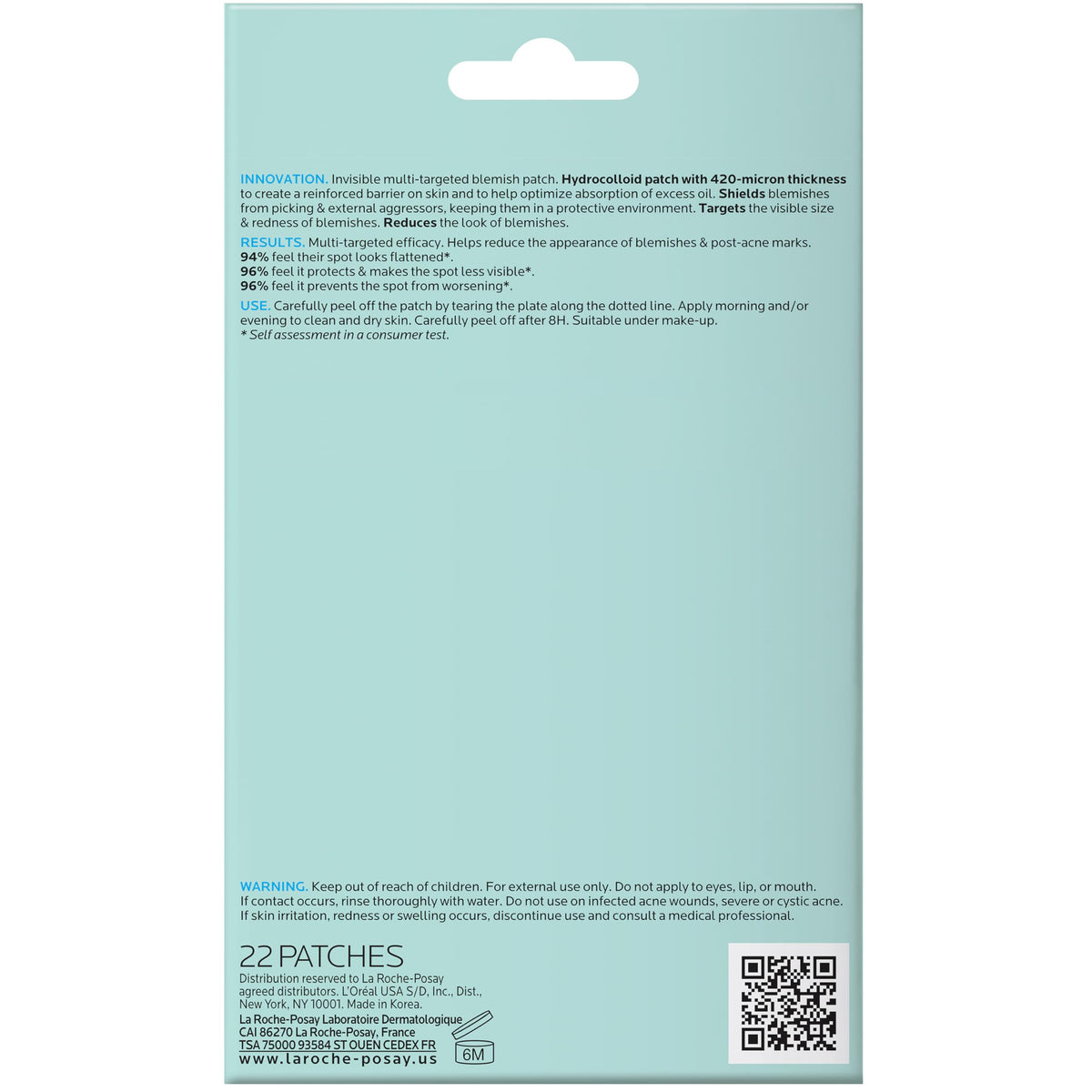 La Roche-Posay Effaclar Hydrocolloid Pimple Patches, 22 Count La Roche-Posay