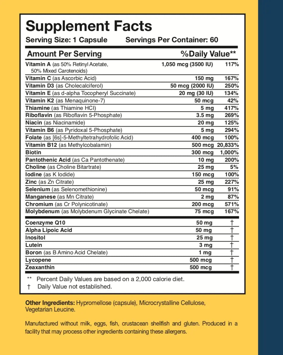 Researched Nutritionals Physician's Daily + D3 Supplement - Daily Multivitamin for Men and Women with Vitamin D3 2000iu Researched Nutritionals buy australia supplements