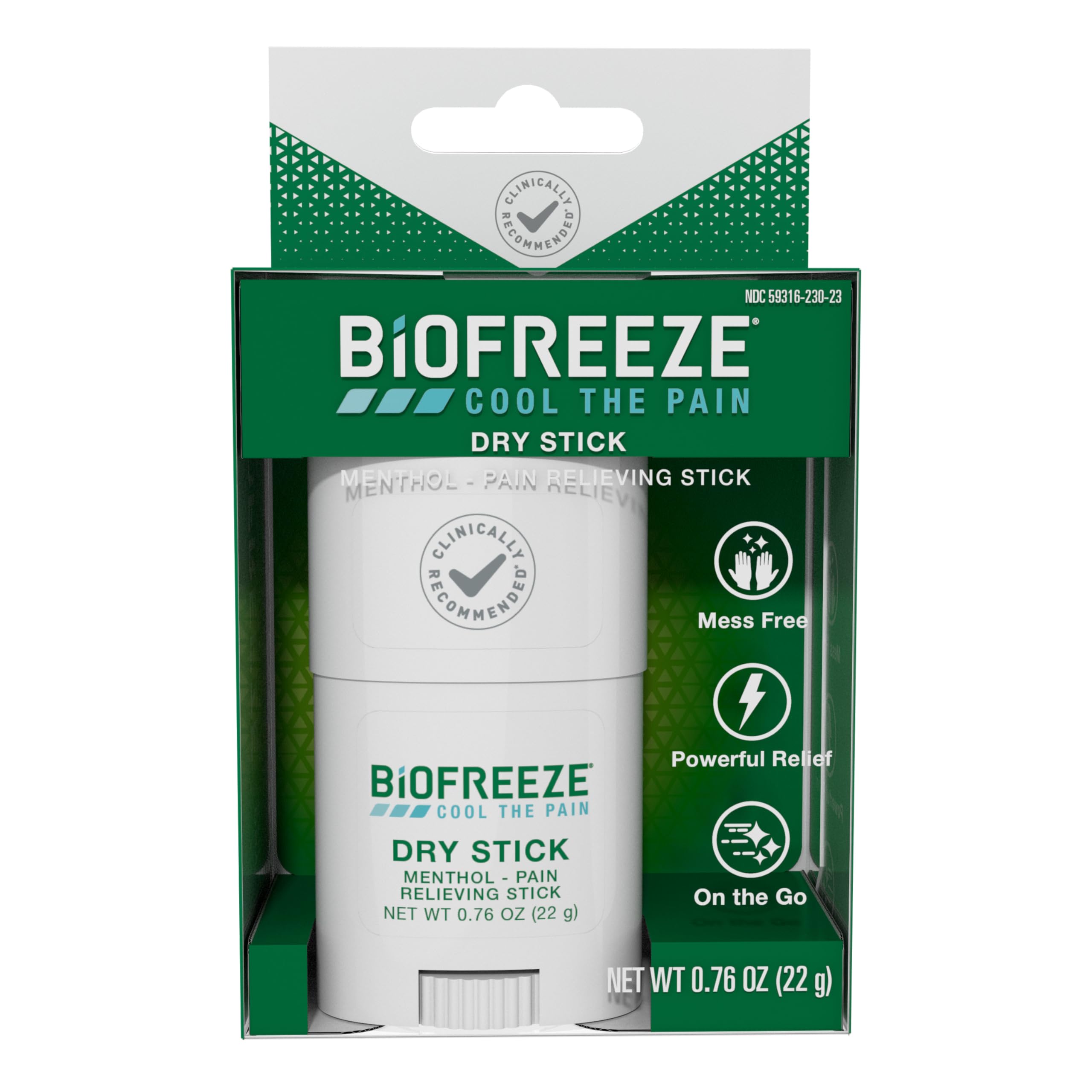 Biofreeze Dry Stick, Mess-Free Relief for Neck, Shoulder, Knee, Hip, Hand & Joint, Cooling Menthol Pain Relief Stick, Up to 100 Uses Biofreeze buy australia supplements