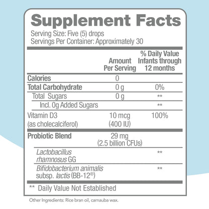 Culturelle Baby Probiotic Drops + Vitamin D, Immune & Digestive Health Support for Babies, Infants & Newborns 0-12 Months Culturelle