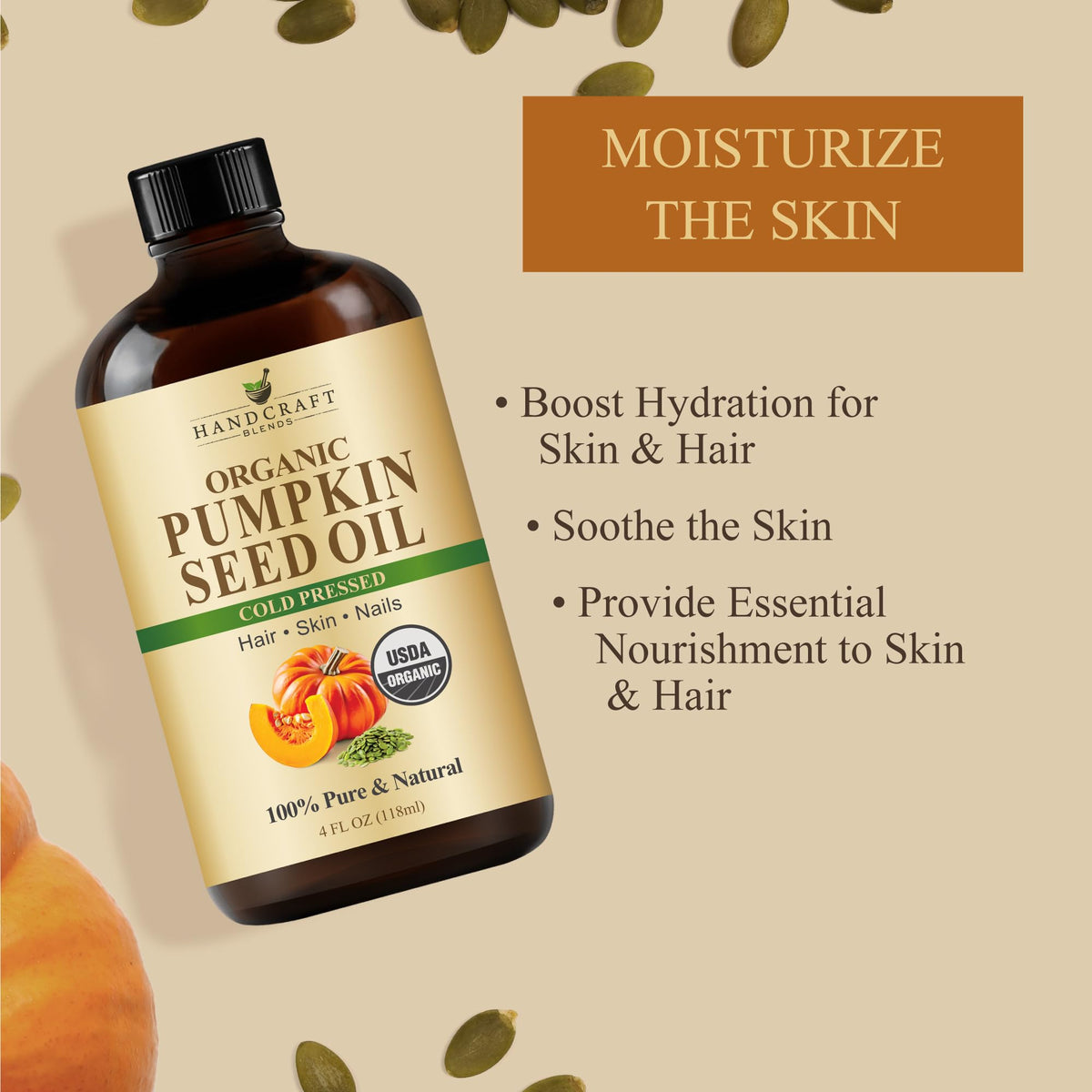 Handcraft Blends Organic Pumpkin Seed Oil - 4 Fl Oz Handcraft Blends