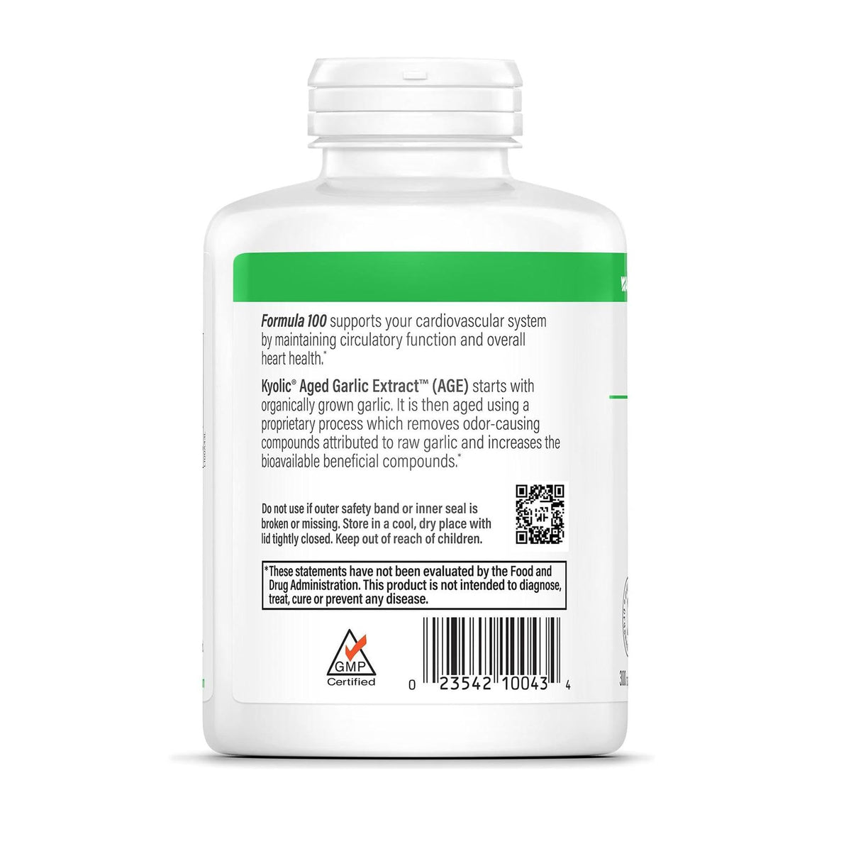 Kyolic Aged Garlic Extract Formula 100, Cardiovascular Health*, 300 Capsules. Kyolic