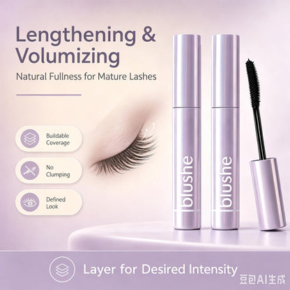 2pcs Blushe Lash Serum Mascara, New Upgrade Blush Korean Mascara, Lengthening & Volumizing Fiber Lash Makeup For Defined, Full Lashes, Smudge Resistant Generic