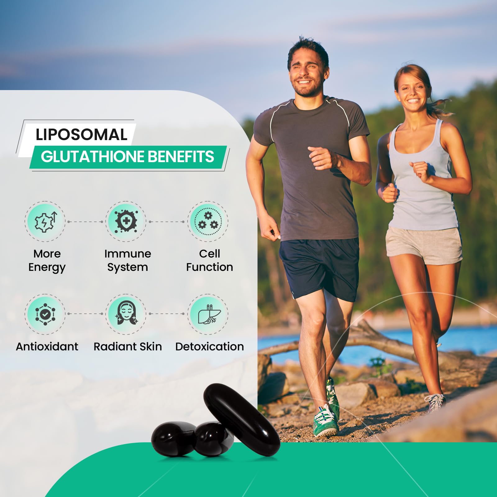 inGreens 2800 MG Liposomal Glutathione Supplement, Detoxifying & Immune, Aging Defense, Energy, Glutathione Unique Formulation Reduced inGreens buy australia supplements