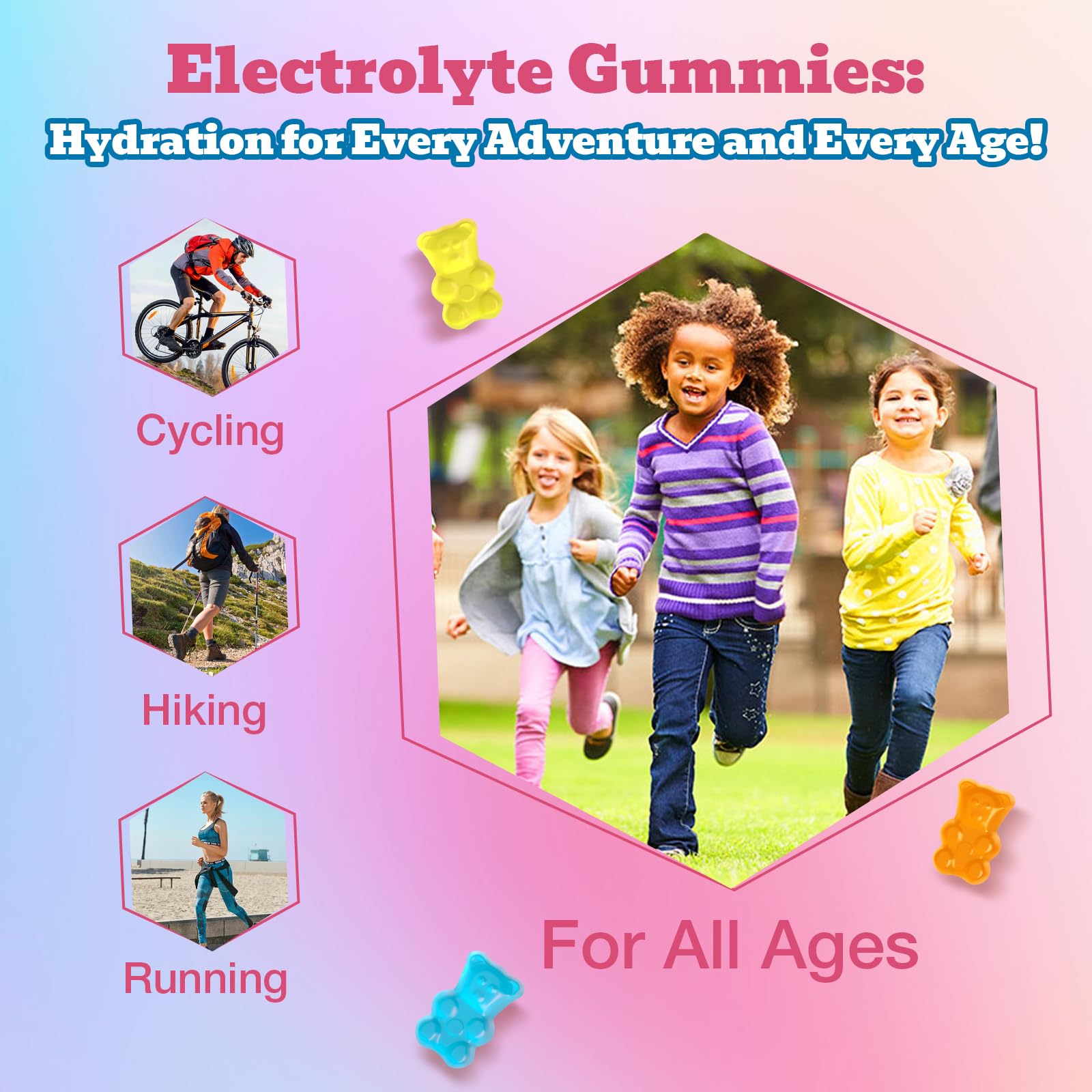 Electrolyte Gummies Sugar Free | Electrolyte Hydration Energy Gummies for Running & Sports - Energy Chews with Calcium & Vitamin C for Kids & Adults, Quorinthiumax buy australia supplements
