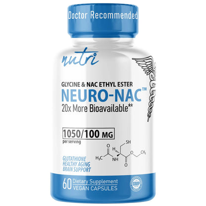 Neuro NAC Supplement N-Acetyl Cysteine Ethyl Ester - 20x More Bioavailable Than NAC 600 mg - Boost Glutathione 10x More Than Liposomal Glutathione Nature's Fusions