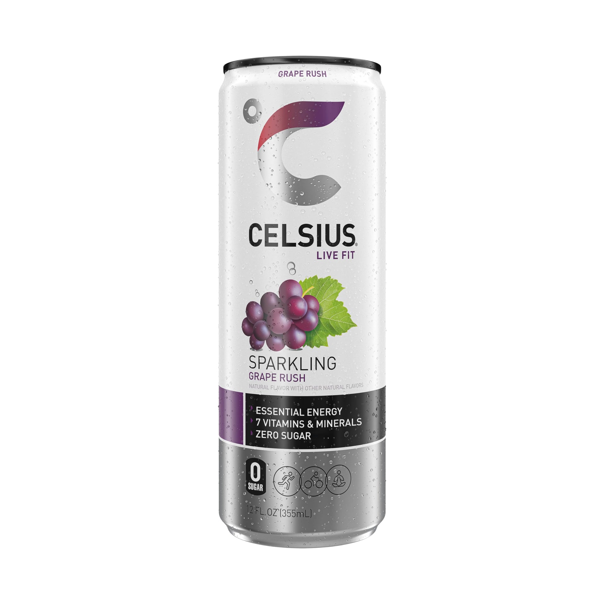 CELSIUS Sparkling Grape Rush, Functional Essential Energy Drink 12 Fl Oz (Pack of 12) CELSIUS buy australia supplements