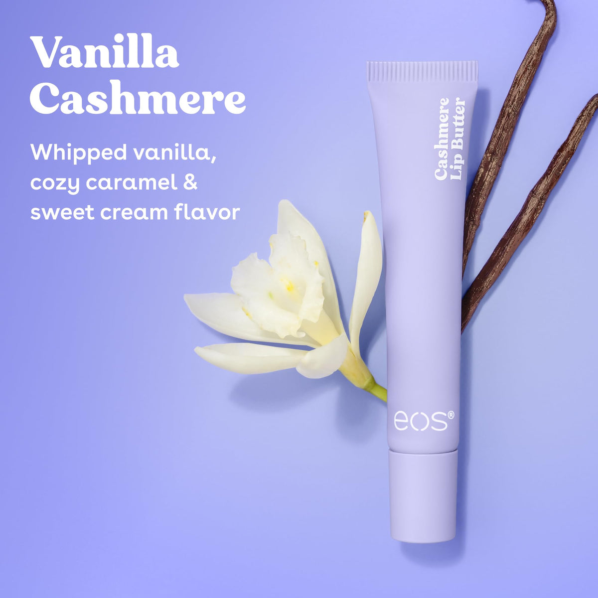 eos Vanilla Cashmere Plumping Peptides & Shea Butter Lip Butter, 0.35 oz eos