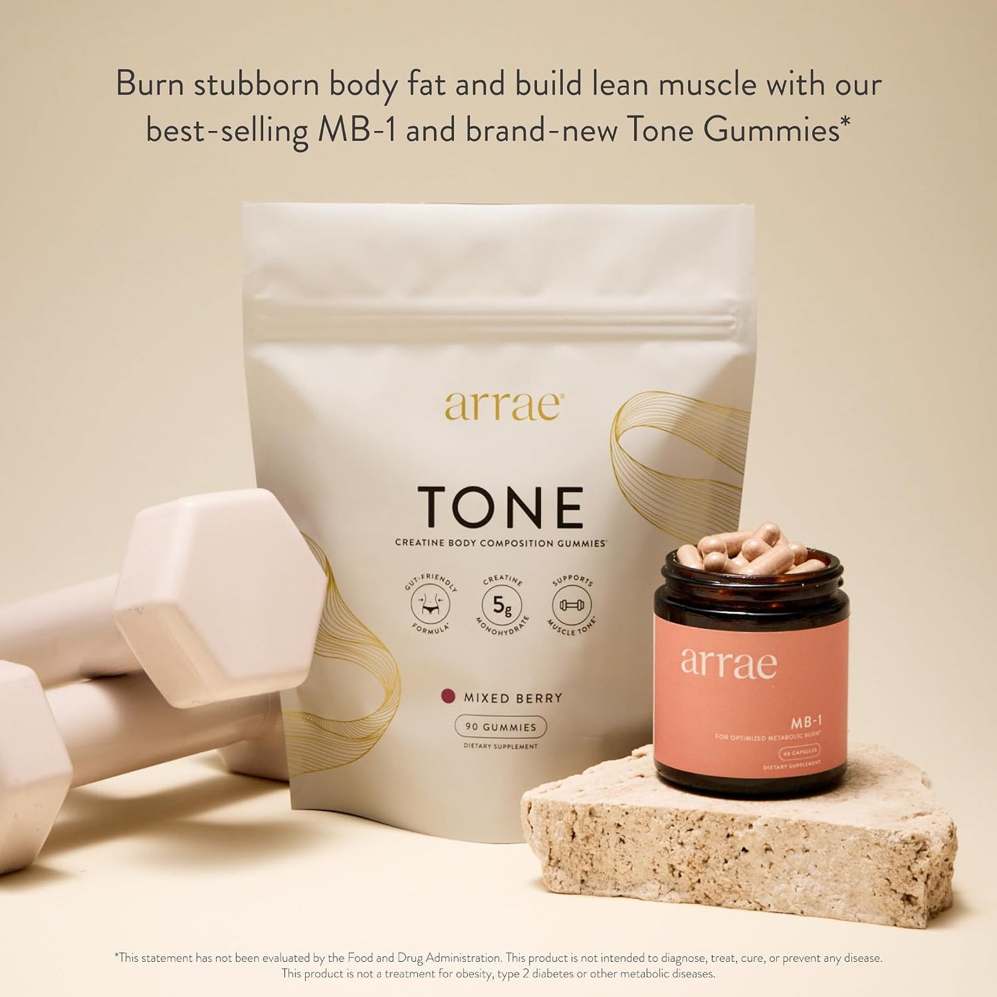 Arrae Lean & Define Duo MB-1 + Tone Gummies for Metabolic Support and Body Composition