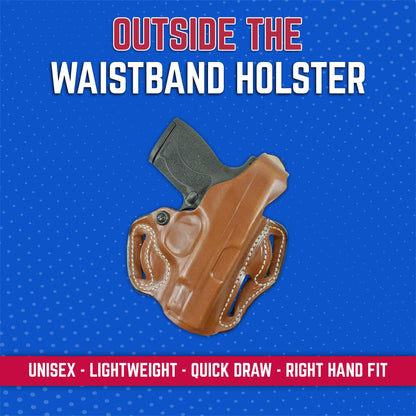 DeSantis Thumb Break Scabbard - OWB Gun Holster for Men and Women, Leather Belt Slide Holster for Pistols, Exact Molding, Secure and Highly Concealable OWB Carry Gsupps Australia