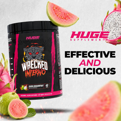 Wrecked Inferno - Thermogenic Pre Workout For Men & Women, Increase Energy, Boost Thermogenesis & Metabolism, Enhance Exercise Performance - Contains L-Citrulline, L-Carnitine, Beta-Alanine & More