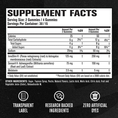 Jacked Factory Lean PM Weight Loss Gummies - Night Time Fat Burner & Appetite Suppressant Sleep Supplement with Melatonin & Ashwagandha Jacked Factory